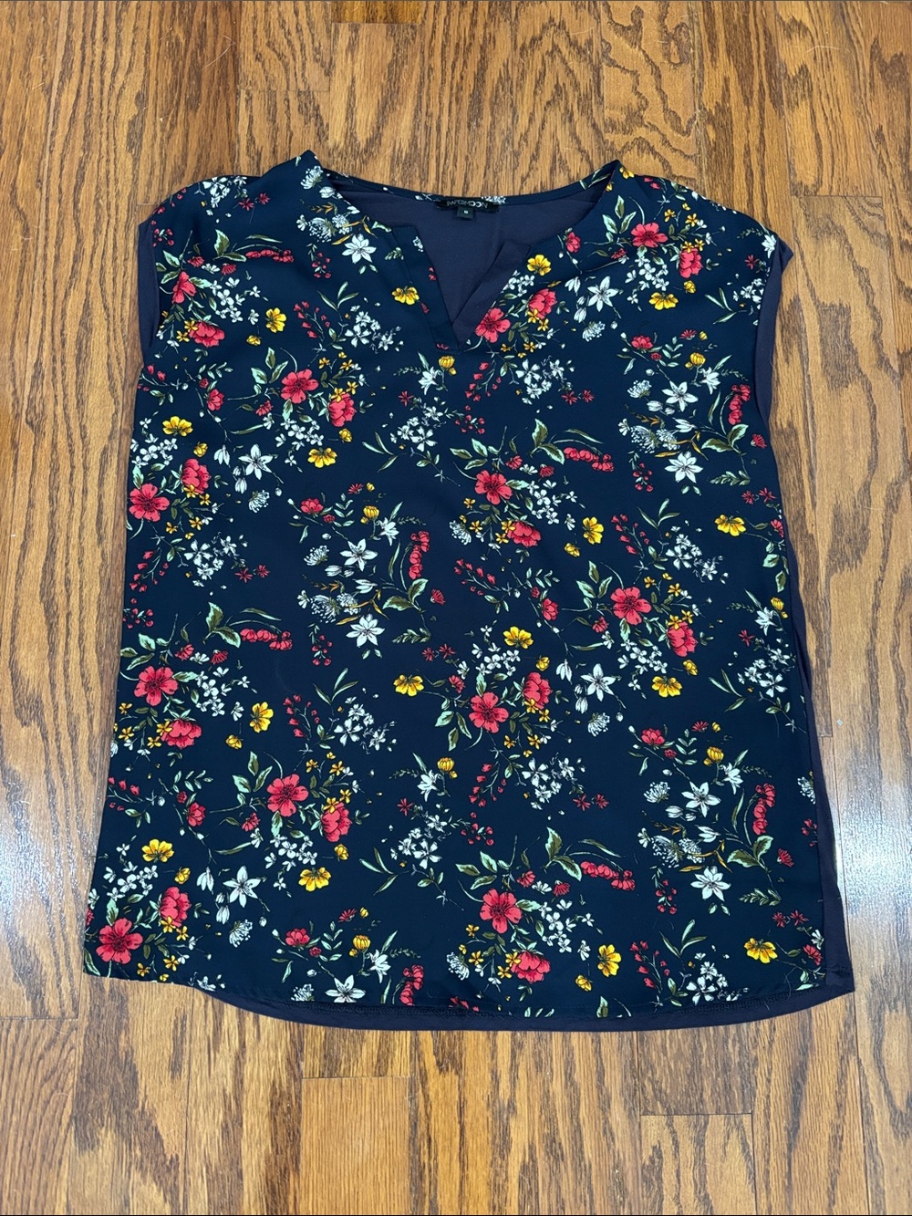 Papermoon, Women’s, Reece Mixed Material Blouse, Navy, Size M